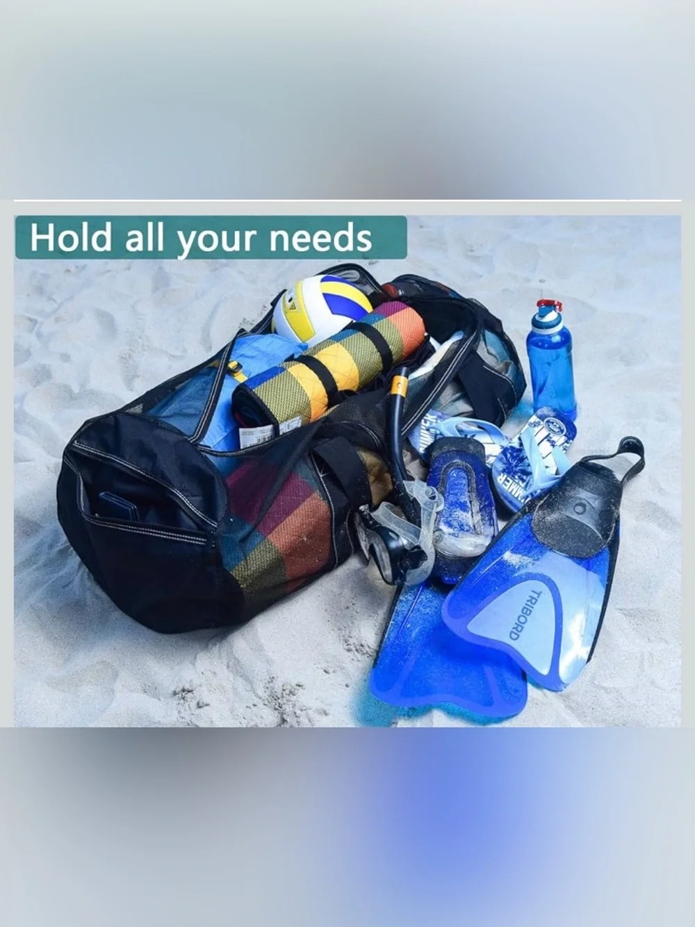 Bulex Mesh Dive Bag Black Beach Duffel Bag XXL